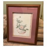 Framed floral print 18 x 22