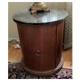 22' round marble top end --25' tall