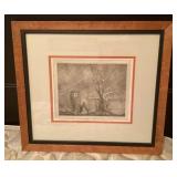Framed lion print --artist proof 17 x 18 1/2