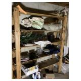 Contents of wooden shelf