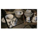 Assortment of gold trim dishes