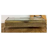 Brass filigree jewelry box