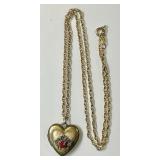 Gold filled heart locket on gold filled chain