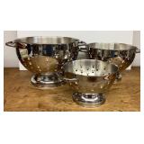 3-piece stainless colander set