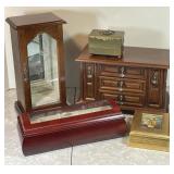 5 assorted jewelry boxes