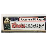 36" Coors Light tin sign