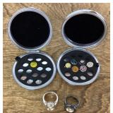 2 sterling Kameleon Jewel pop rings