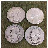 4 silver quarters