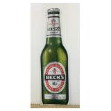 24" Becks Beer bottle tin sign