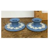 Pair of Wedgwood jasperware candleholders