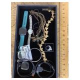 Costume jewelry and watches with tray
