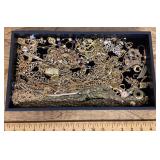 Gold tone costume jewelry with tray