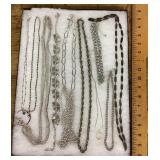 Silver tone costume jewelry necklaces