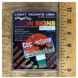 Model train neon Coppertone sign