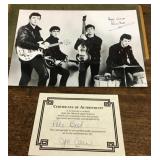 Early Beatles photo autographed Pete Best with COA
