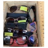 Flat of designer glasses and sunglasses