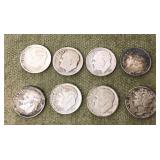 8 silver dimes