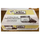 12 wide mouth half pint Kerr canning jars