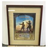Framed Lewis and Clark stamp display