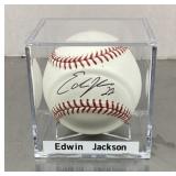 Edwin Jackson autographed baseball