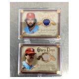 2 game worn jersey baseball cards
