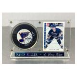 Kevin Miller autographed hockey puck & card