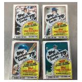 4 Sealed 1989 Topps baseball cello packs