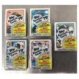 5 Sealed 1989 Topps baseball cello packs