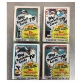4 Sealed 1989 Topps baseball cello packs