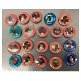 Group of baseball player pinback buttons