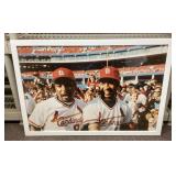 Framed Ozzie Smith & Terry Pendleton photo