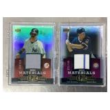 2 Upper Deck game worn jersey baseball cards
