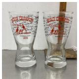2 St Louis Cardinals 1964 World Champion glasses