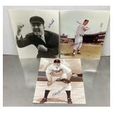 3 Signed baseball photos