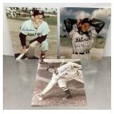 3 Signed baseball photos