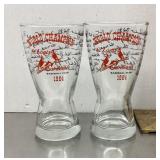 2 St Louis Cardinals 1964 World Champion glasses