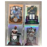 4 game worn jersey baseball cards