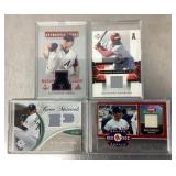 4 game worn jersey baseball cards