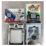 4 Game worn jersey baseball cards