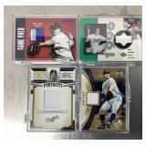 4 game worn jersey baseball cards