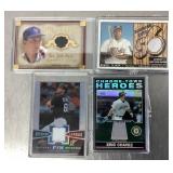 4 game worn jersey baseball cards