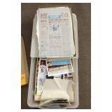 Tote of assorted sports collectibles cleanup lot