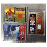 3 game worn jersey baseball cards