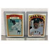 2 Willie Mays baseball cards