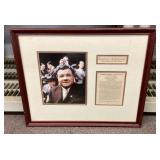 Framed Babe Ruth collectible 18x21