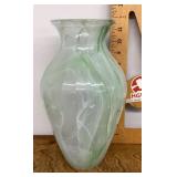 Italian Lux green swirl vase