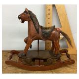 Mini carved wood rocking horse