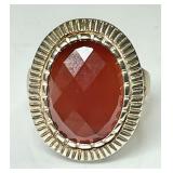 Whitney Kelly sterling ring w/faceted carnelian