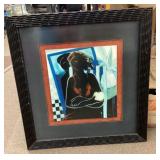Framed Hessam signed art print 33"
