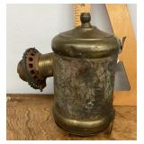 Antique brass carbide mining lamp